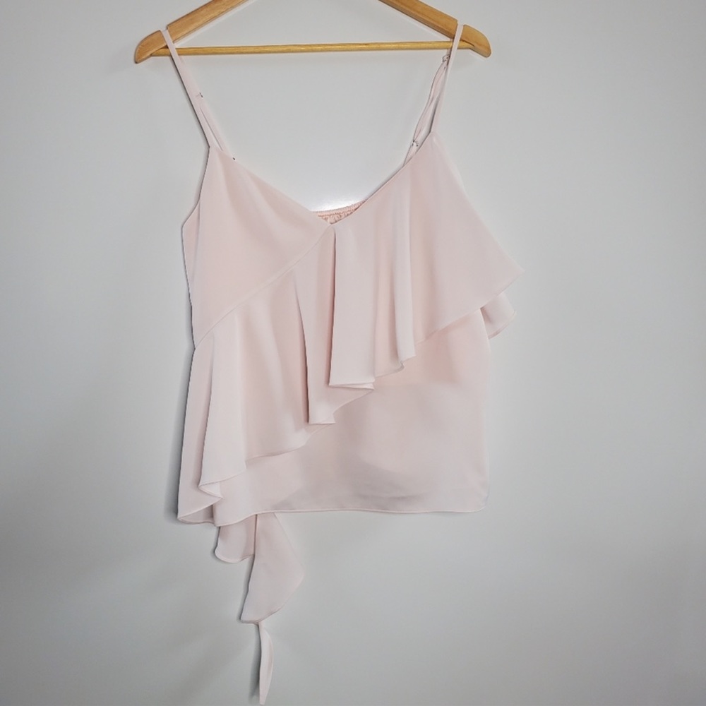 SAKS FIFTH AVENUE BALLERINA PINK SILKY TOP BLOUSE SHIRT SMALL SM S